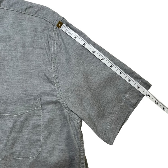 Faherty Men’s Short Sleeve Cotton Tencel Button Down in Gray Size S - Picture 9 of 11